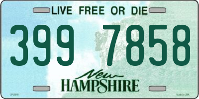 NH license plate 3997858