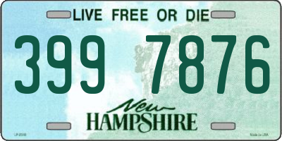 NH license plate 3997876