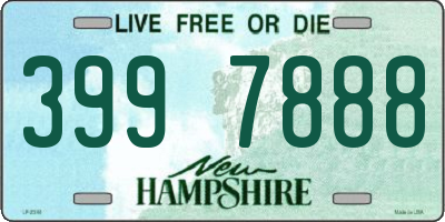 NH license plate 3997888