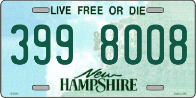 NH license plate 3998008