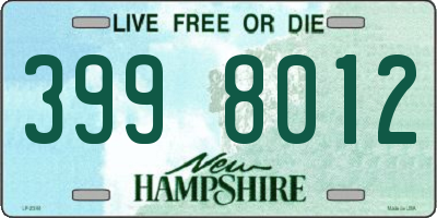 NH license plate 3998012