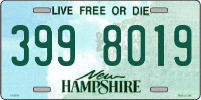 NH license plate 3998019