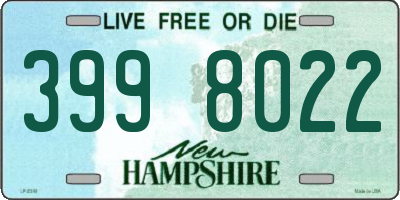 NH license plate 3998022