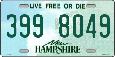 NH license plate 3998049