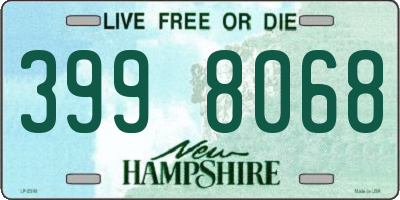 NH license plate 3998068