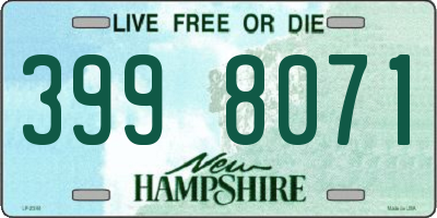 NH license plate 3998071