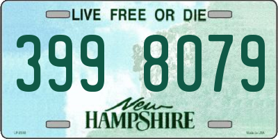 NH license plate 3998079