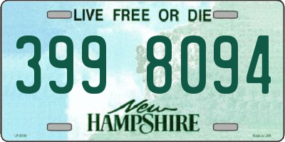 NH license plate 3998094
