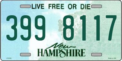 NH license plate 3998117