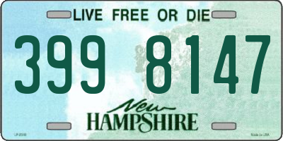 NH license plate 3998147