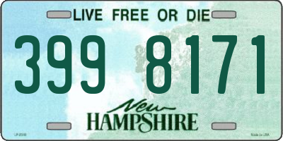 NH license plate 3998171