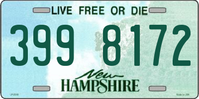 NH license plate 3998172