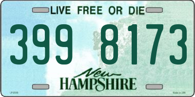 NH license plate 3998173