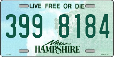 NH license plate 3998184