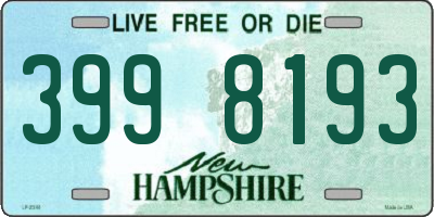 NH license plate 3998193