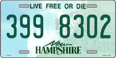 NH license plate 3998302