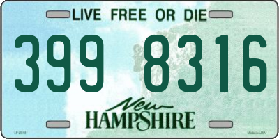 NH license plate 3998316