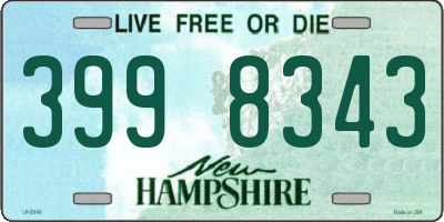 NH license plate 3998343