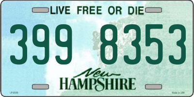 NH license plate 3998353