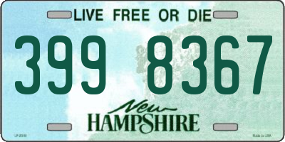 NH license plate 3998367