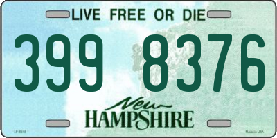 NH license plate 3998376