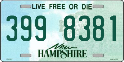 NH license plate 3998381