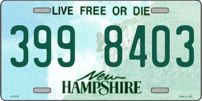 NH license plate 3998403