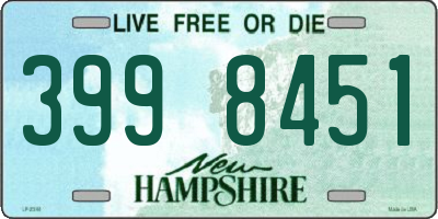 NH license plate 3998451