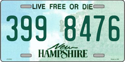 NH license plate 3998476