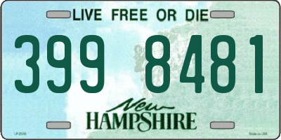 NH license plate 3998481