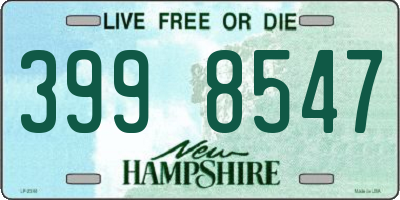 NH license plate 3998547