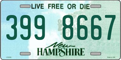 NH license plate 3998667