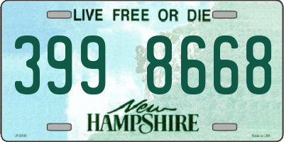 NH license plate 3998668