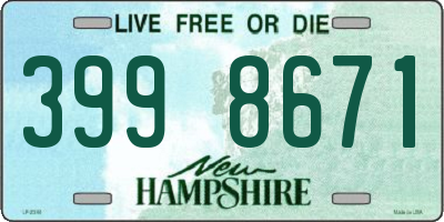 NH license plate 3998671