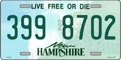 NH license plate 3998702