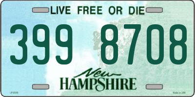 NH license plate 3998708