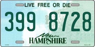 NH license plate 3998728