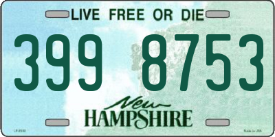 NH license plate 3998753