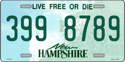 NH license plate 3998789