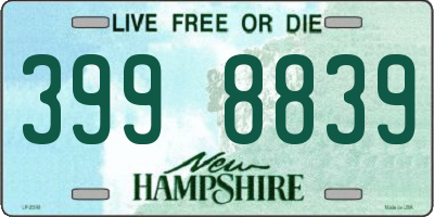NH license plate 3998839