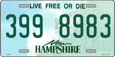 NH license plate 3998983