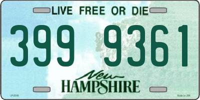 NH license plate 3999361