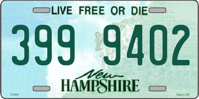 NH license plate 3999402