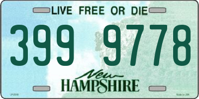 NH license plate 3999778