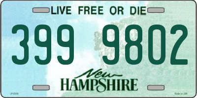 NH license plate 3999802