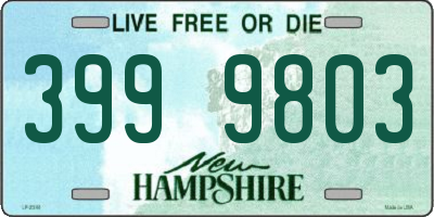 NH license plate 3999803