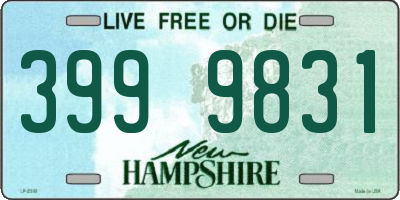 NH license plate 3999831