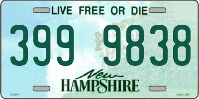 NH license plate 3999838