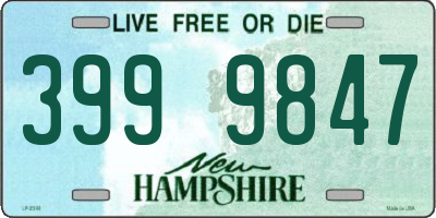 NH license plate 3999847