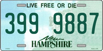 NH license plate 3999887